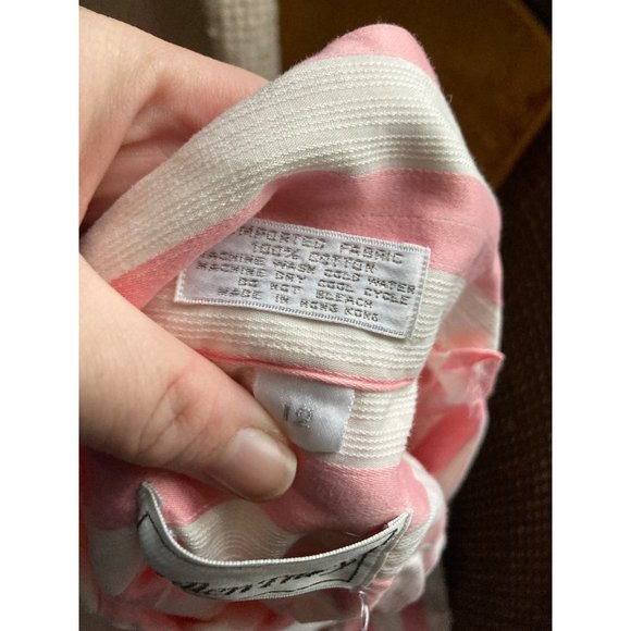 80's VTG 100% cotton coquette pastel cream & pink candy striper blouse and skirt - Picture 8 of 9